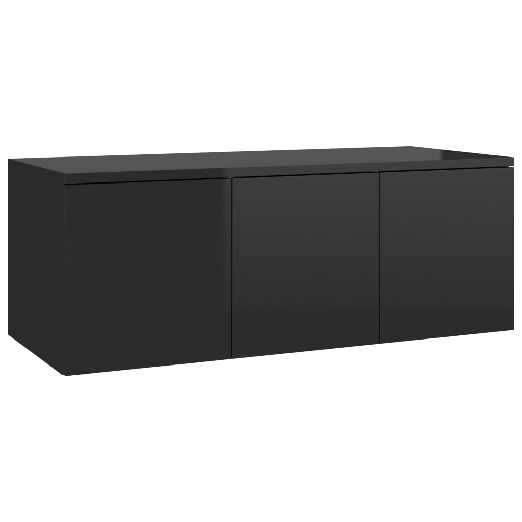 vidaXL TV stolek černý s vysokým leskem 80x34x30 cm kompozitní dřevo