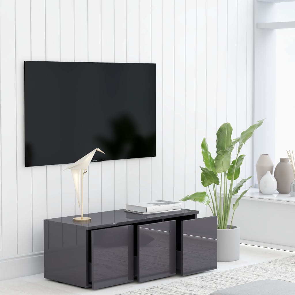 

vidaXL Tv-meubel 80x34x30 cm spaanplaat hoogglans grijs