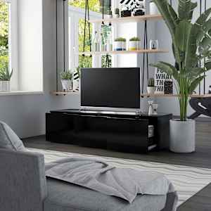 TV stolek černý 120 x 34 x 30 cm kompozitní dřevo - obrázek 6