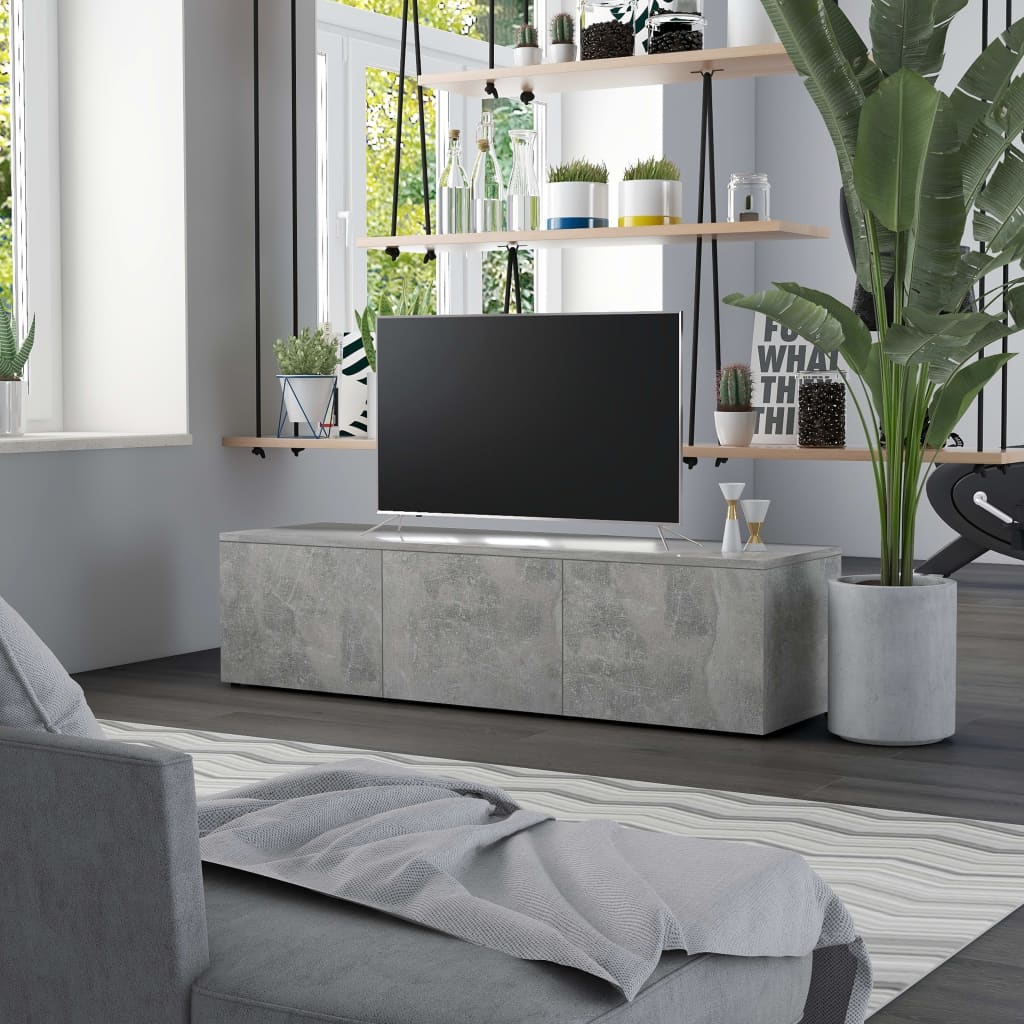vidaXL Comodă TV, gri beton, 120 x 34 x 30 cm, PAL de la vidaxl imagine noua