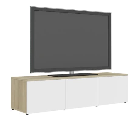 vidaXL Έπιπλο Τηλεόρασης Λευκό/Sonoma Δρυς 120x34x30 εκ. Επεξ. Ξύλο