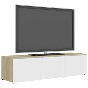 vidaXL Έπιπλο Τηλεόρασης Λευκό/Sonoma Δρυς 120x34x30 εκ. Επεξ. Ξύλο
