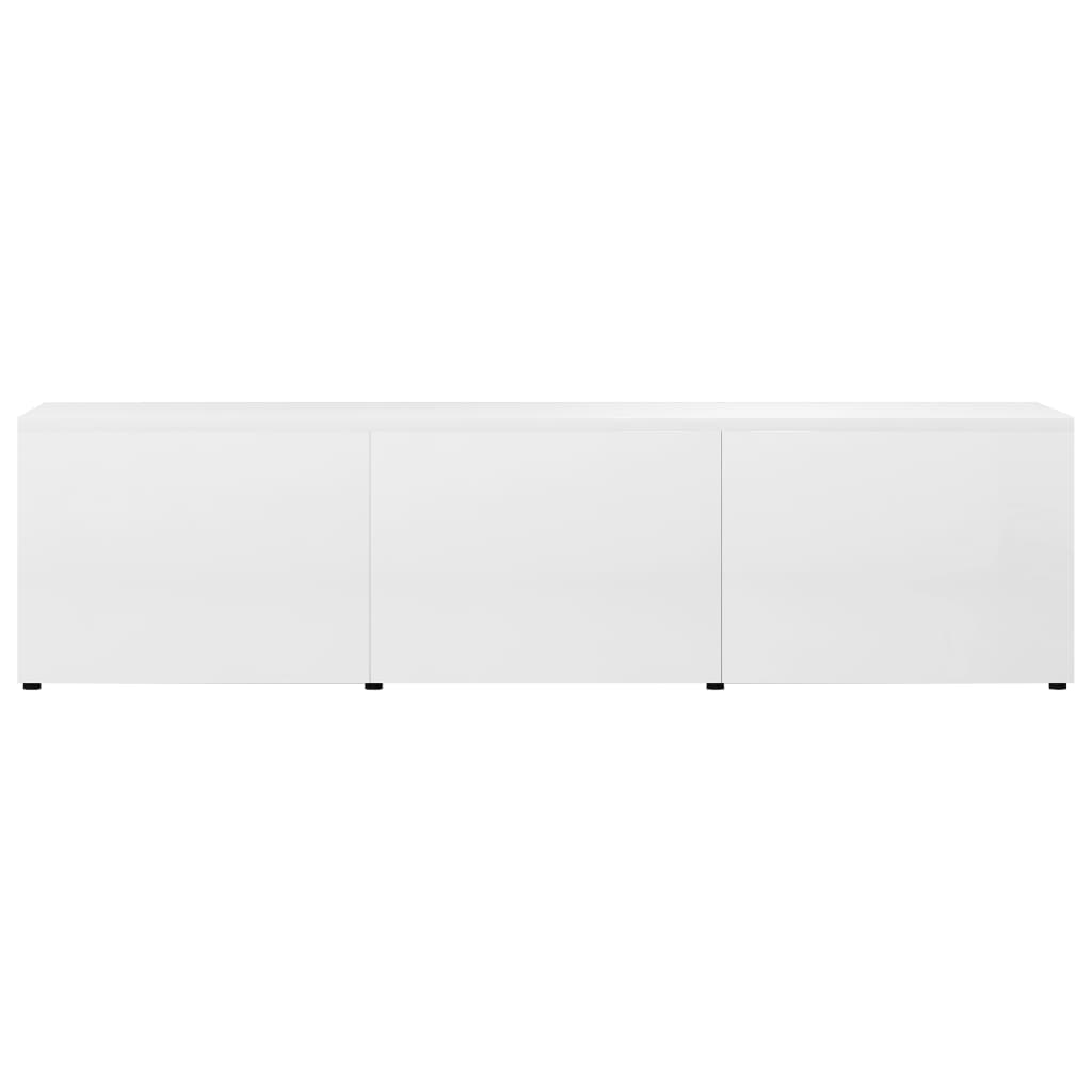 Meuble TV Blanc brillant 120x34x30 cm Aggloméré | meublestv.fr 6