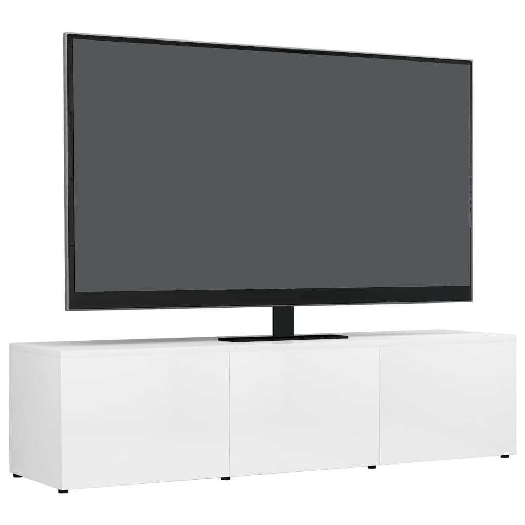 Meuble TV Blanc brillant 120x34x30 cm Aggloméré | meublestv.fr 7