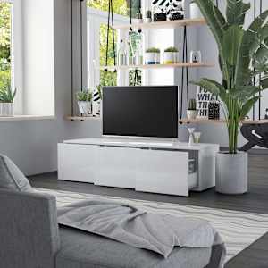vidaXL Televizoriaus spintelė, balta, 120x34x30cm, MDP, ypač blizgi