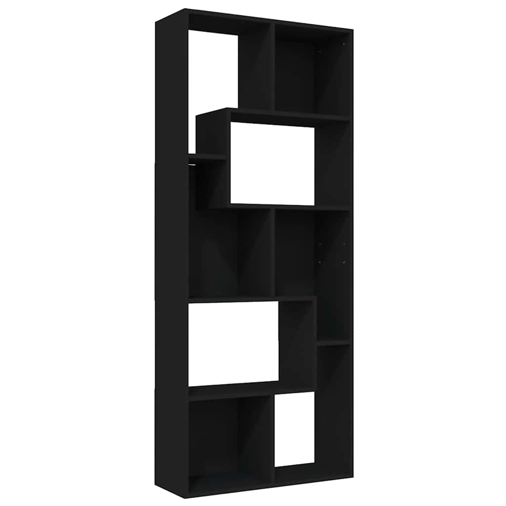 vidaXL Βιβλιοθήκη Μαύρη 67 x 24 x 161 εκ. από Επεξ. Ξύλο