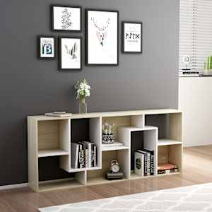 vidaXL Spintelė knygoms, baltos ir ąžuolo spalvos, 67x24x161cm, MDP