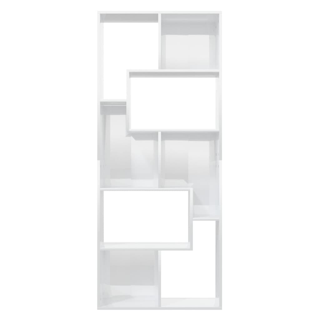 grāmatu plaukts, spīdīgi balts, 67x24x161 cm, skaidu plāksne | Stepinfit.lv