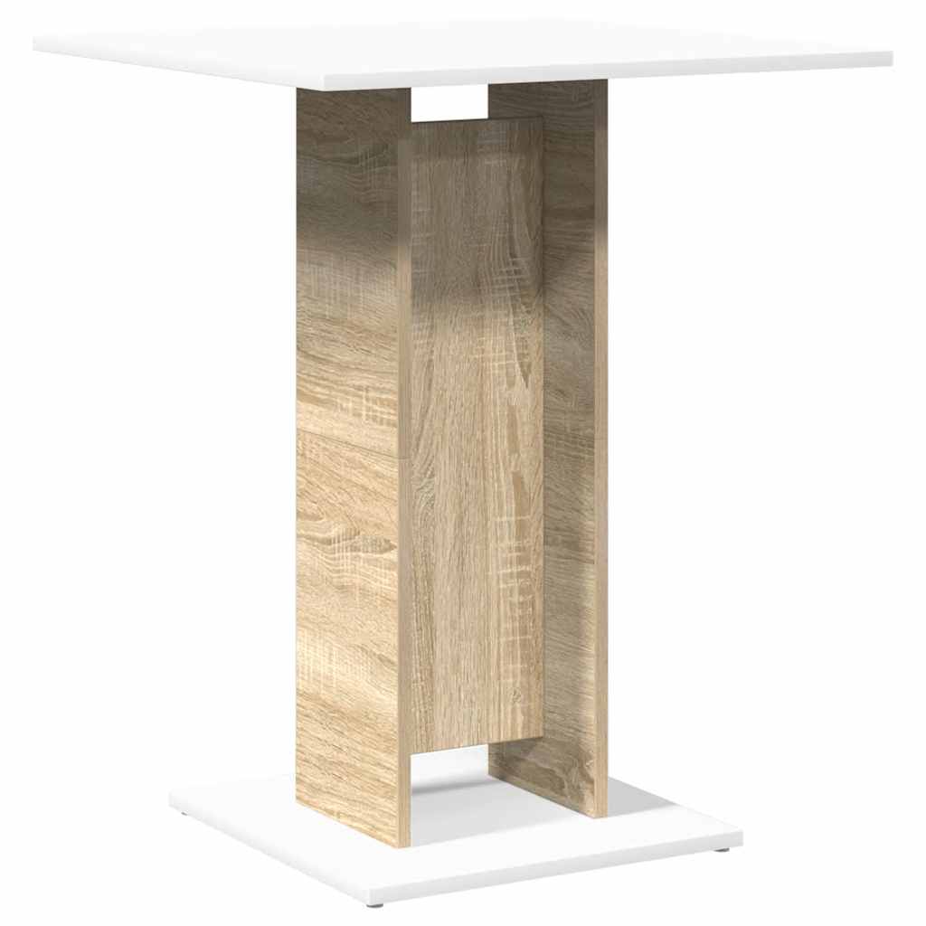 

vidaXL Bistro Table White and Sonoma Oak 23.6"x23.6"x29.5" Engineered Wood