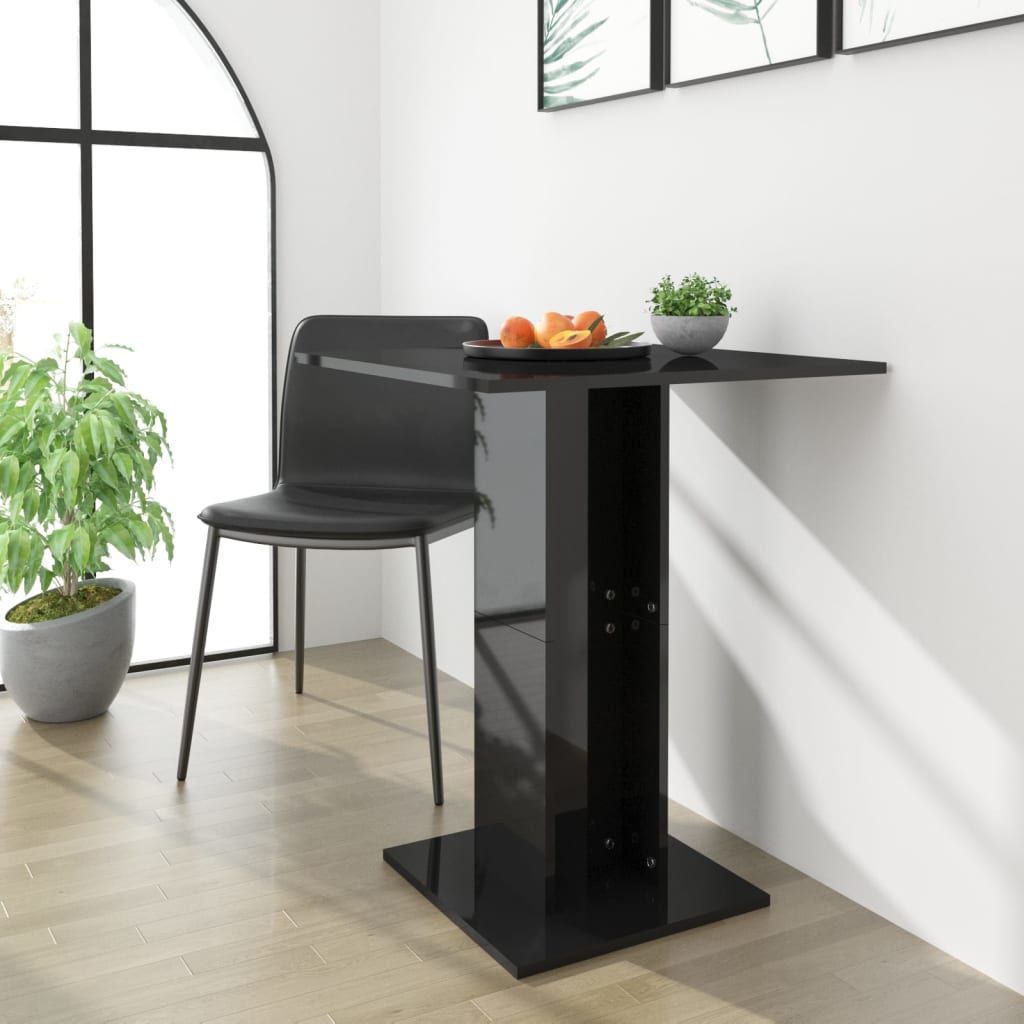Petrashop  Bistro stolek černý s vysokým leskem 60 x 60 x 75 cm dřevotříska