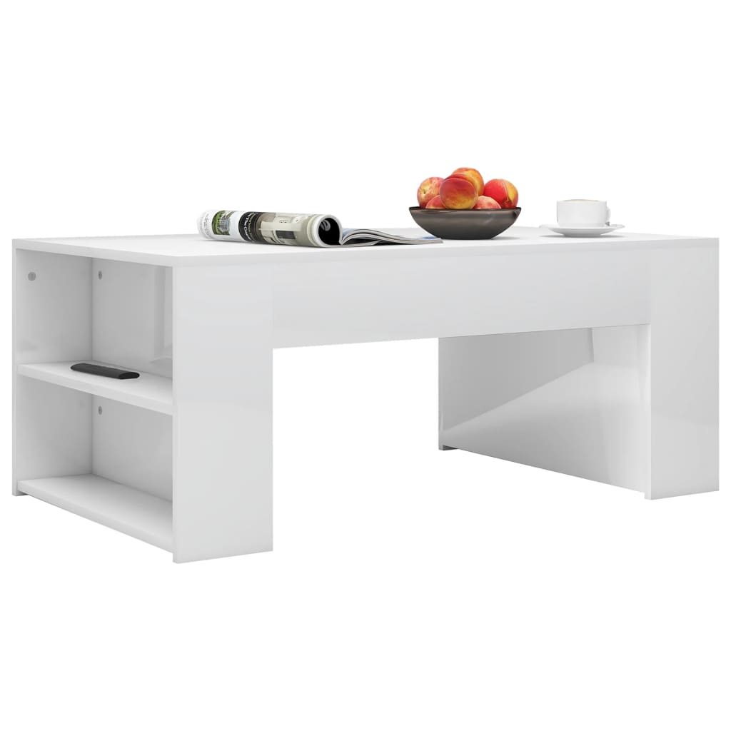 

vidaXL Salontafel 100x60x42 cm spaanplaat hoogglans wit