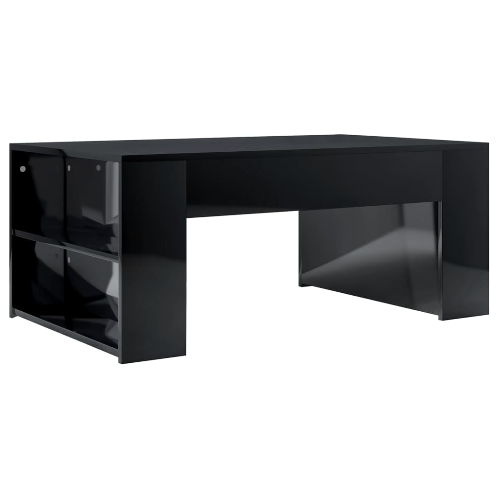  Konferenčný stolík, lesklý čierny 100x60x42 cm, drevotrieska