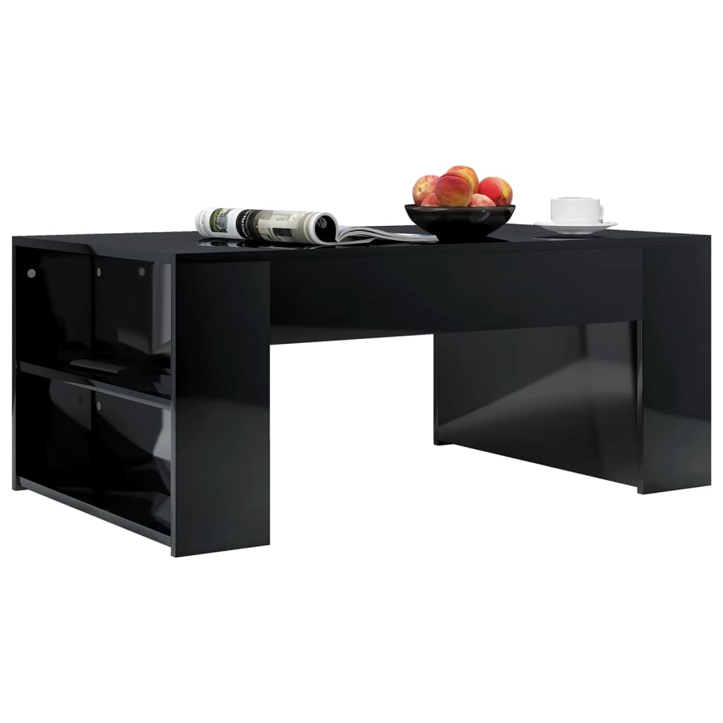 vidaXL Couchtisch Hochglanz-Schwarz 100x60x42 cm Holzwerkstoff