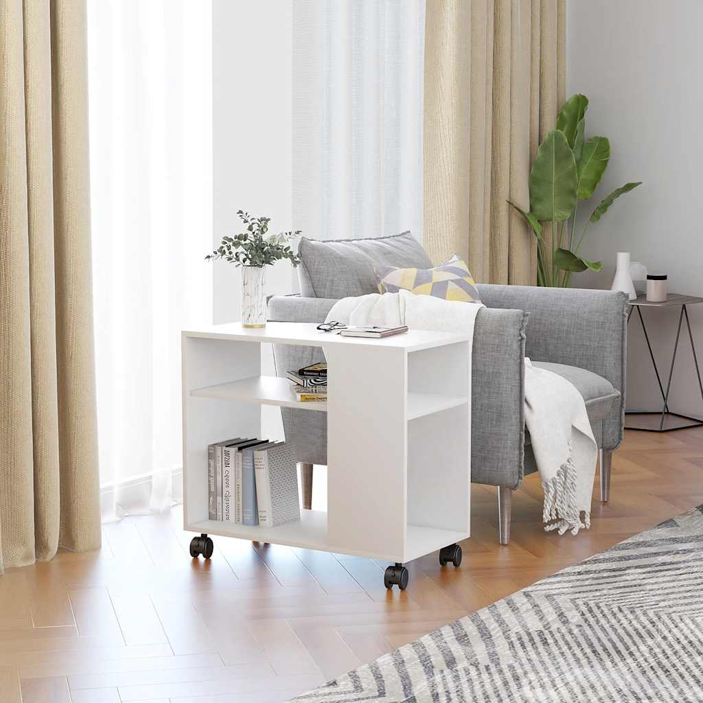 vidaXL sidebord 70x35x60,5 cm konstrueret træ hvid billede