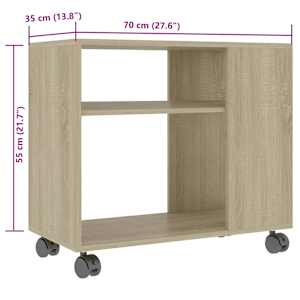 Odkládací stolek sonoma dub 70x35x55 cm kompozitní dřevo - obrázek 6