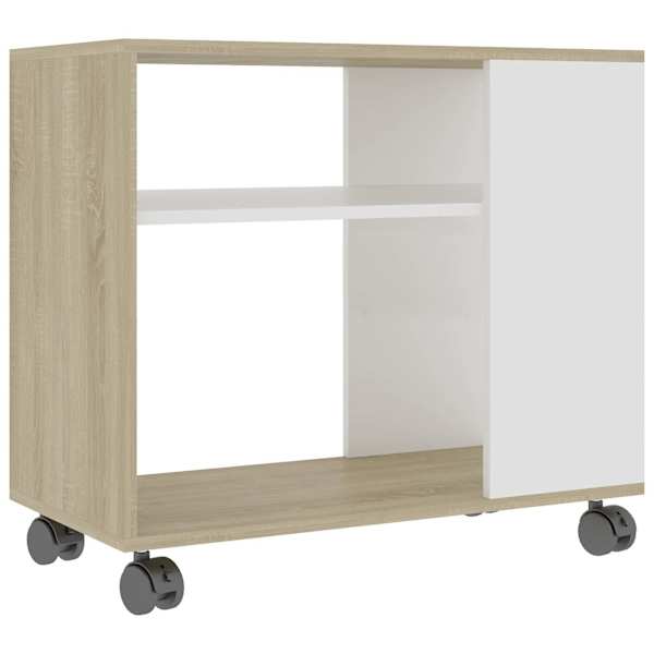 vidaXL lisalaud, valge ja Sonoma tamm, 70 x 35 x 60,5 cm tehispuit