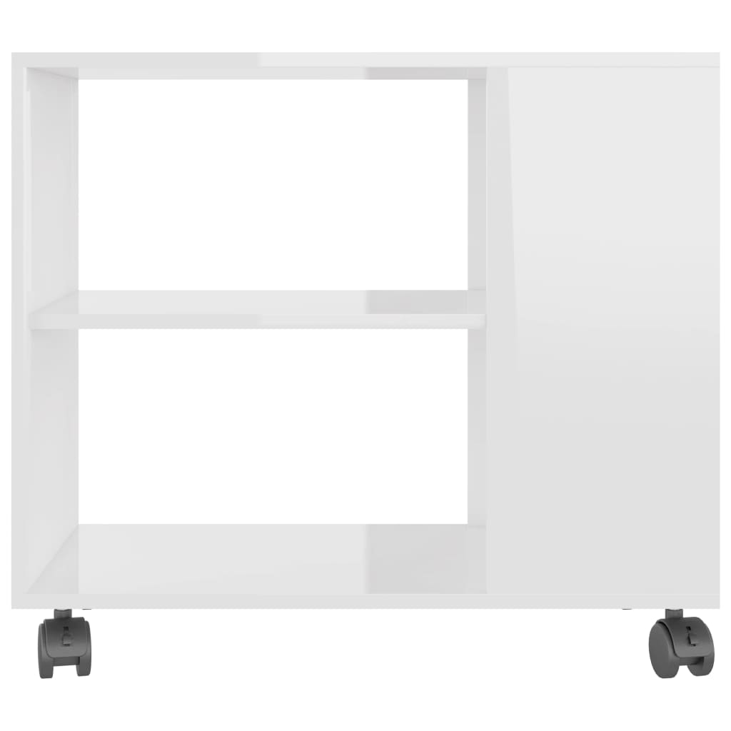 Beistelltisch Hochglanz-Weiß 70 x 35 x 55 cm Spanplatte