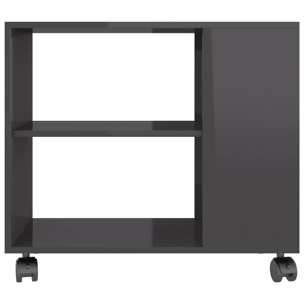 Beistelltisch Hochglanz-Grau 70 x 35 x 55 cm Spanplatte