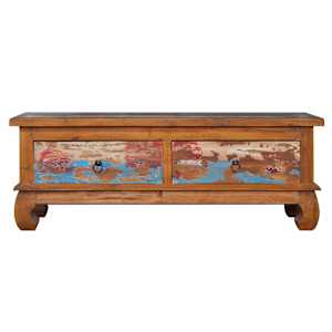 TV stolek 110 x 35 x 40 cm recyklované teakové dřevo - obrázek 3