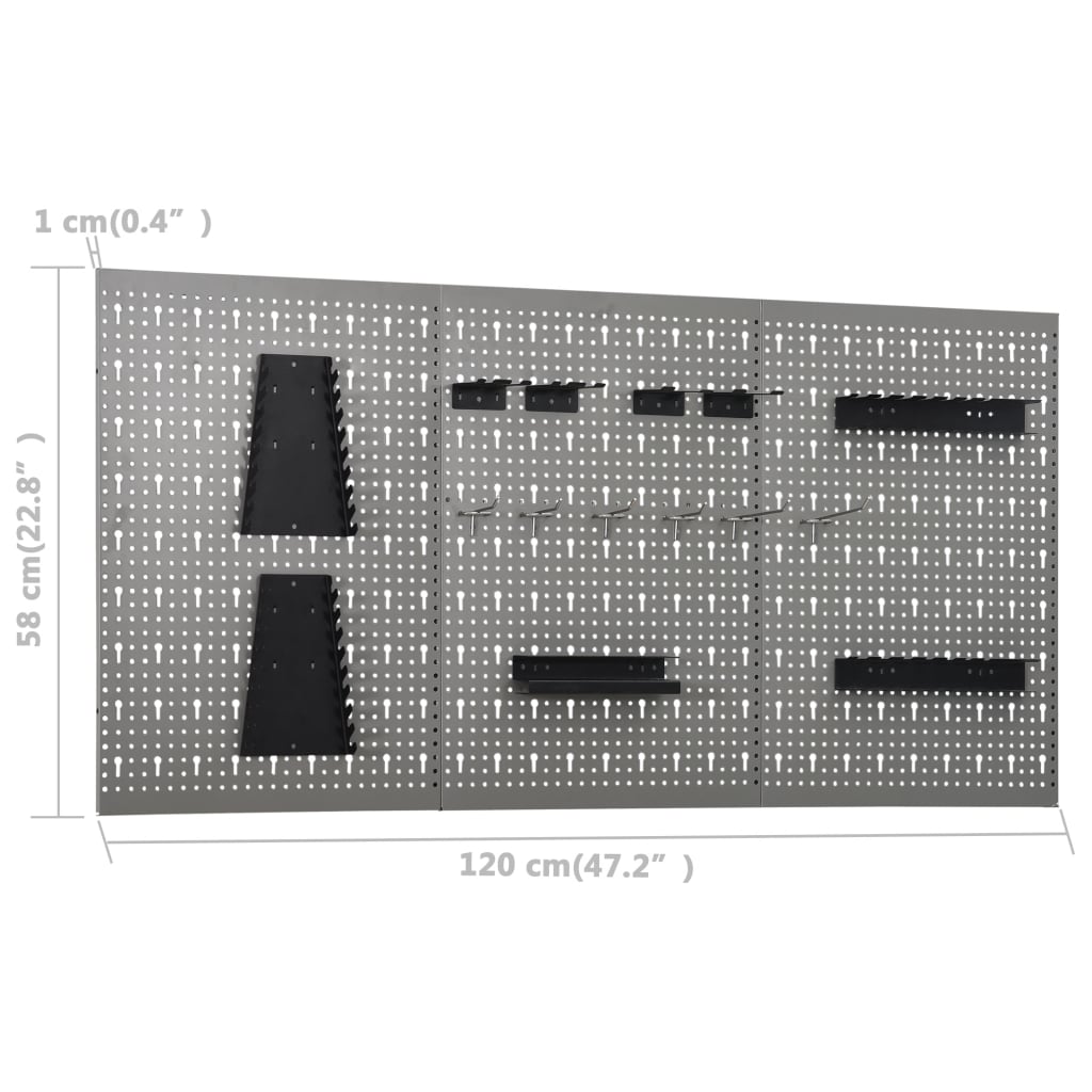 vidaXL Workbench with Three Wall Panels