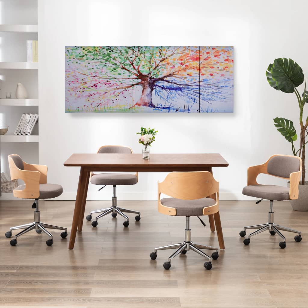 vidaXL Set tablouri din pânză, copac în ploaie, multicolor, 200×80 cm vidaXL
