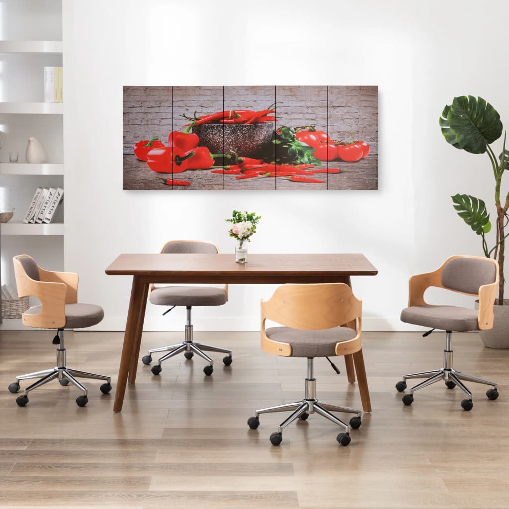 vidaXL Set tablouri din pânză, imprimeu paprika, multicolor, 200×80 cm vidaXL