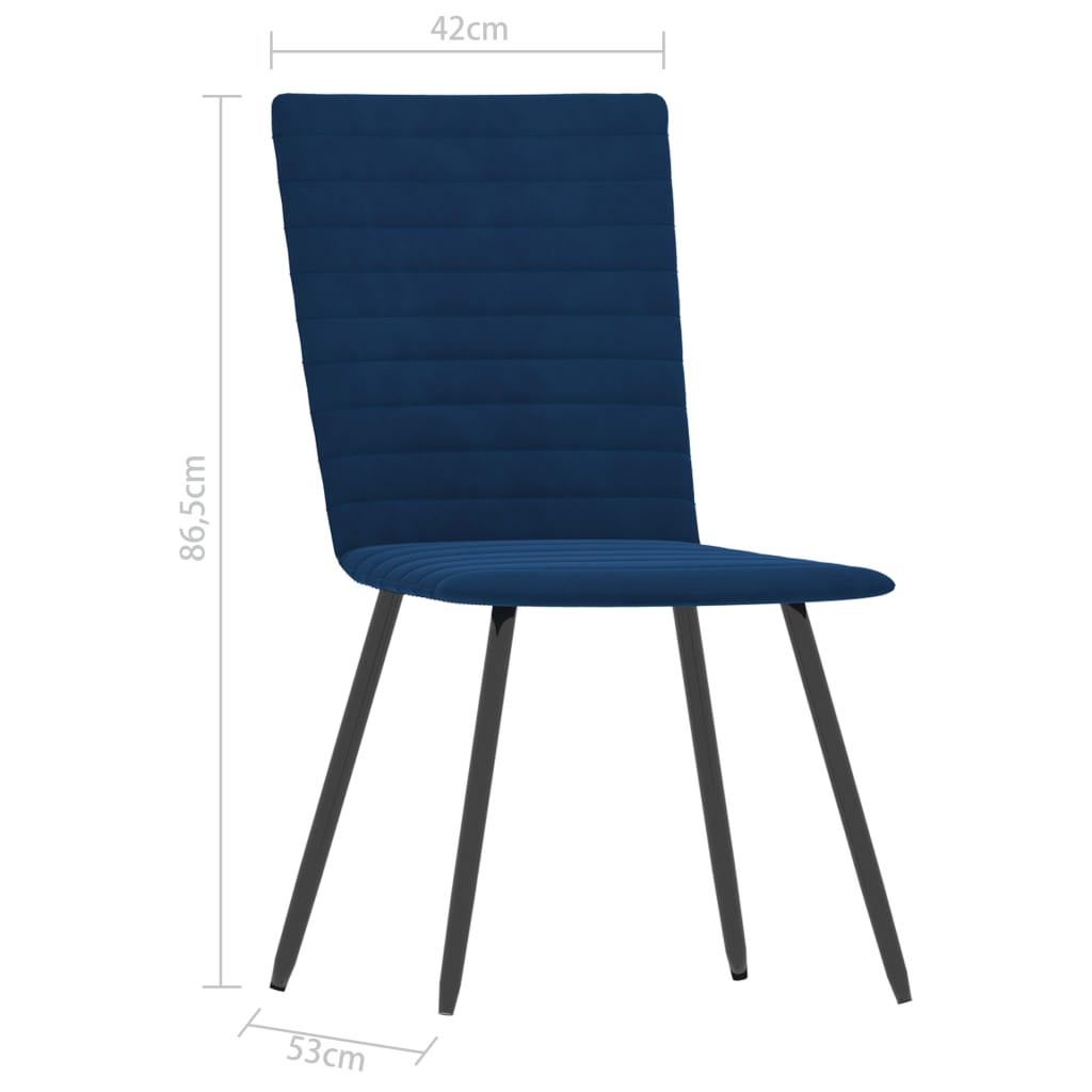 Valgomojo kėdės, 2vnt., mėlynos spalvos, aksomas | Stepinfit