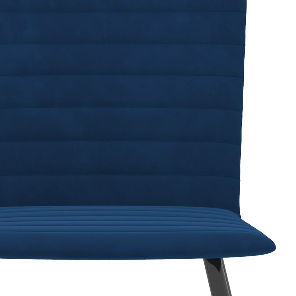 Jedálenské stoličky 4 ks modré zamatové