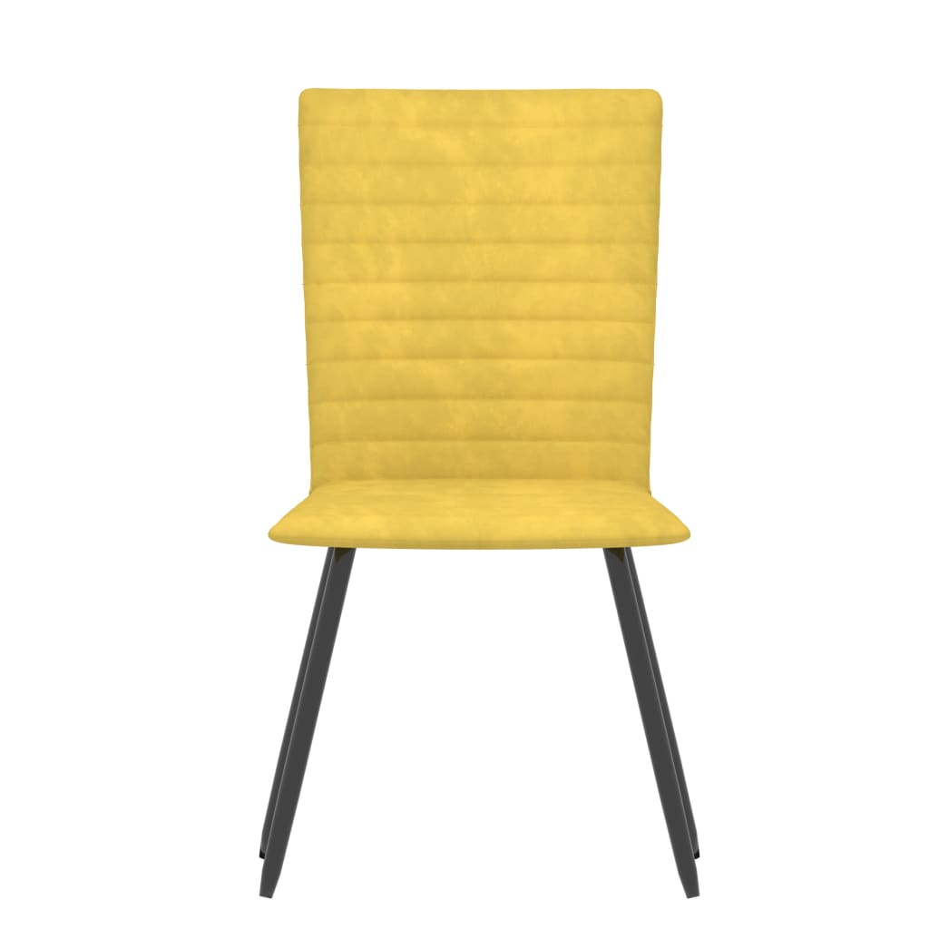 vidaXL Chaises de salle à manger 2 pcs Jaune Velours