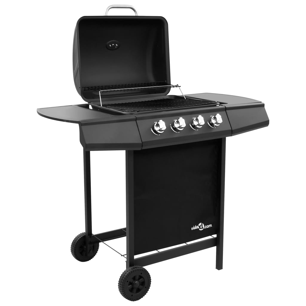 vidaXL fekete gáz grillsütő 4 égővel