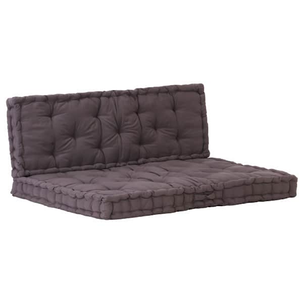 vidaXL euroaluse istumispadjad, 2 tk, puuvill, antratsiithall
