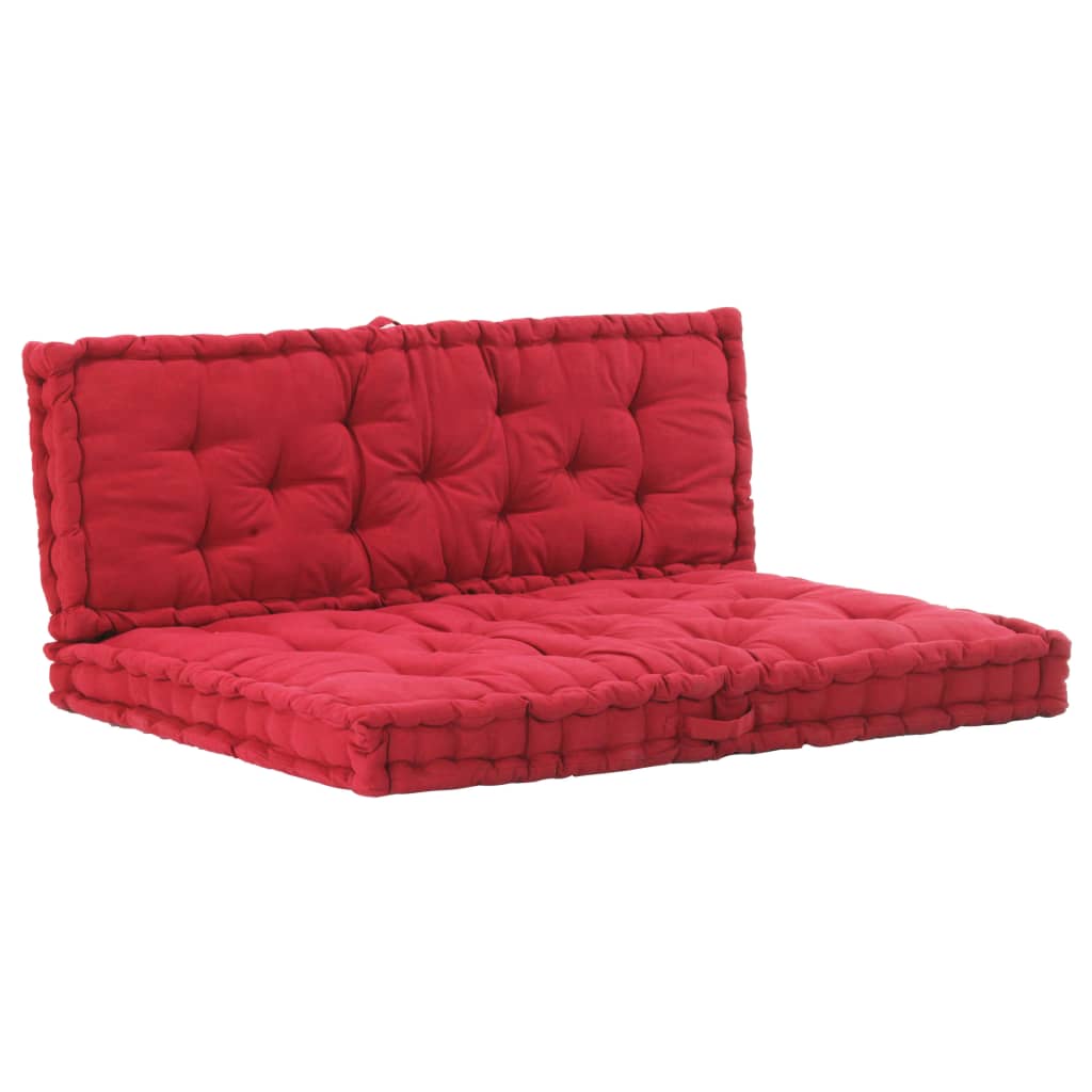 vidaXL Perne pentru canapea din paleți, 2 buc., roșu burgund, bumbac vidaXL imagine model 2022