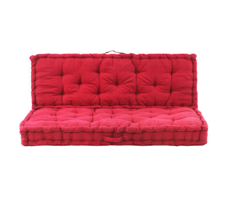 vidaXL Grindų/paletės pagalvėlės, 2vnt., tamsiai raudonos, medvilnė