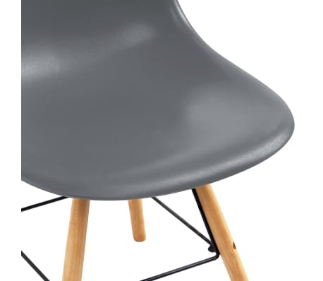 vidaXL Essgruppe 3-tlg. Grau Kunststoff Esstisch Esszimmergarnitur 2