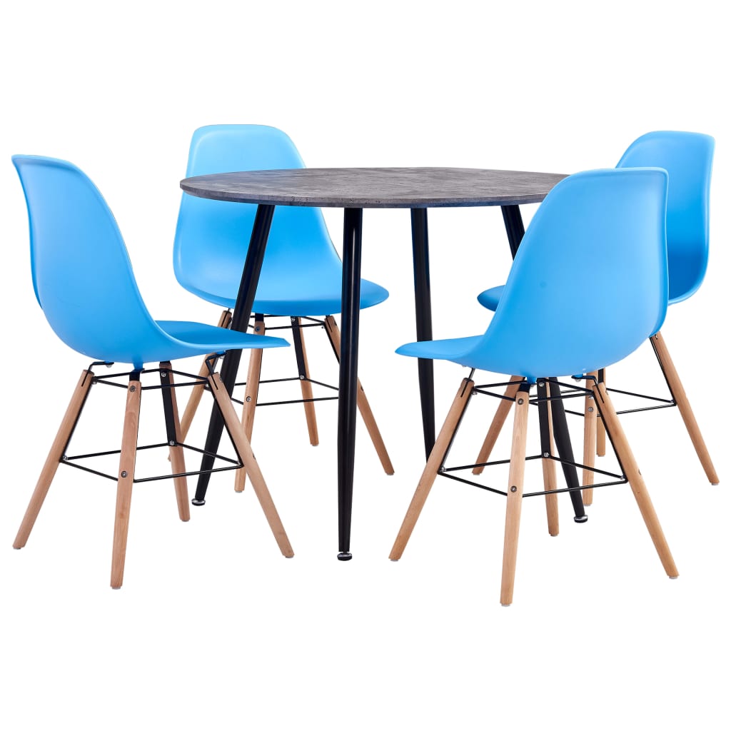 3054181 vidaXL 5 Piece Dining Set Plastic Blue(248303+248266)