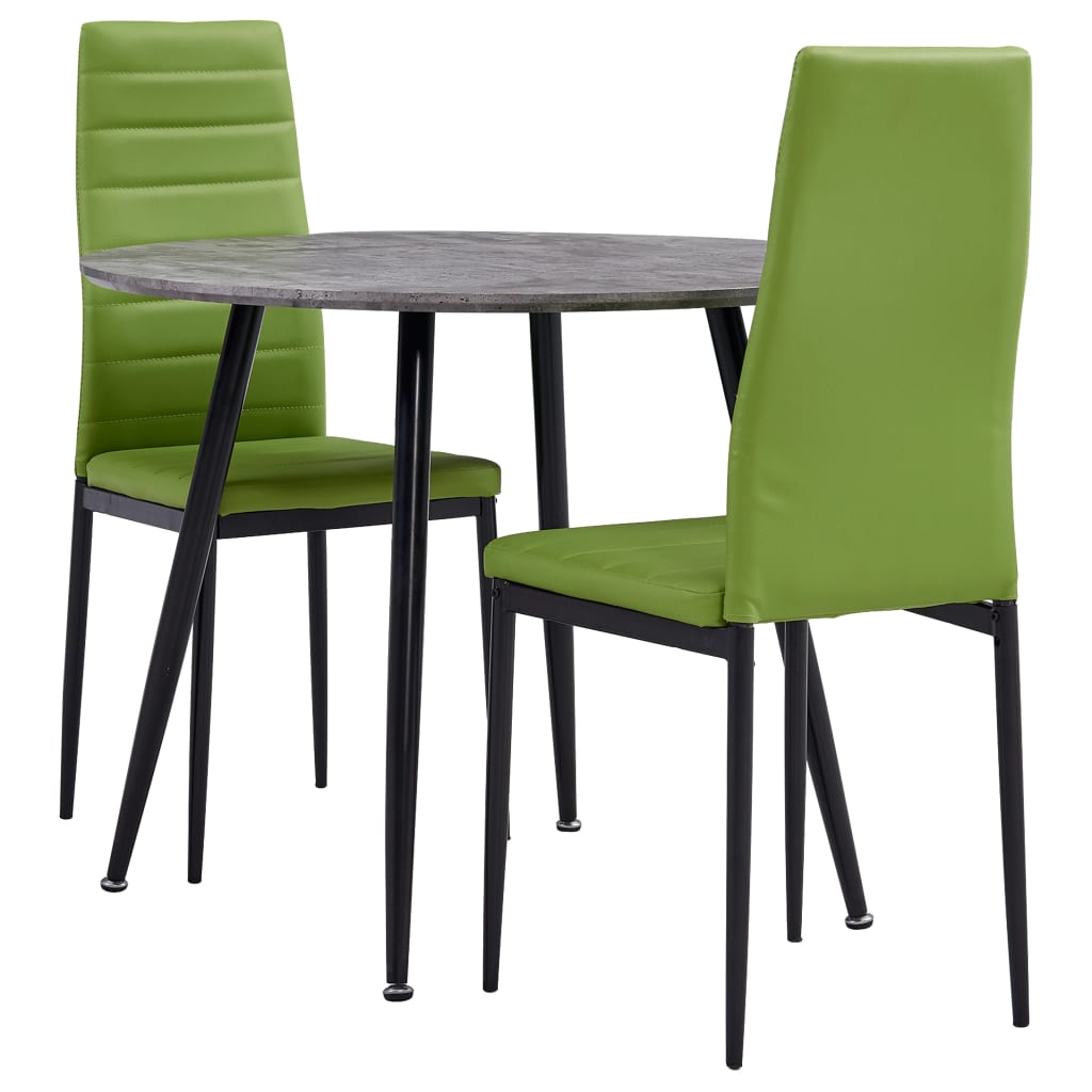 vidaXL Set mobilier de masă, 3 piese, verde lime, piele ecologică vidaXL