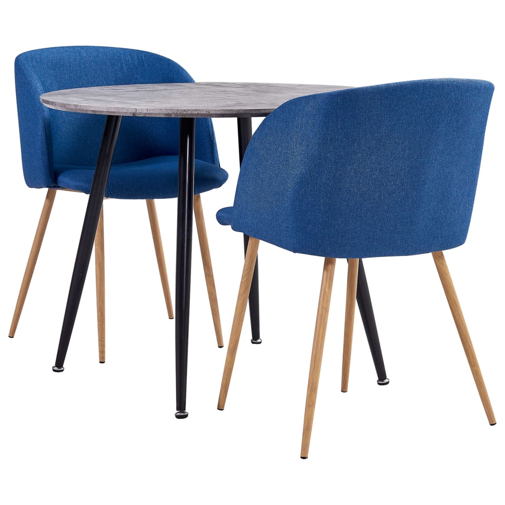 vidaXL Set mobilier de bucătărie, 3 piese, albastru, material textil vidaXL imagine noua 2022