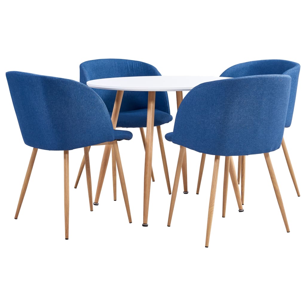 vidaXL Set mobilier de bucătărie, 5 piese, albastru, material textil vidaXL imagine noua 2022
