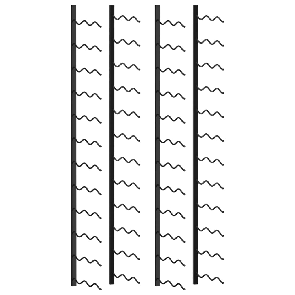 vidaXL Seinäkiinnitteinen viinipulloteline 48 pullolle 2 kpl rauta