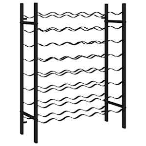vidaXL metallist veiniriiul 48 pudelile, must metall