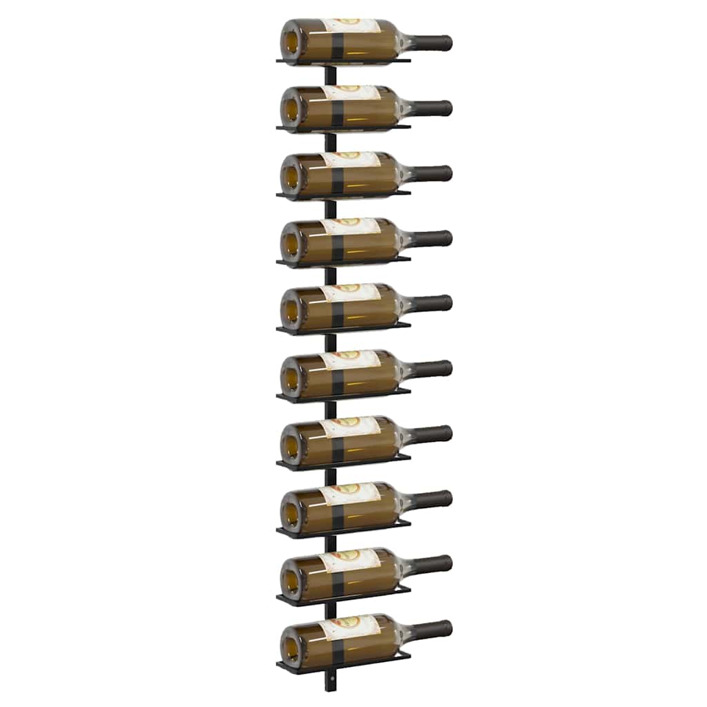Botellero de pared para 10 botellas metal negro 4