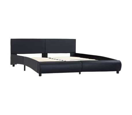 vidaXL Bed Frame Black Faux Leather 153x203 cm Queen Size