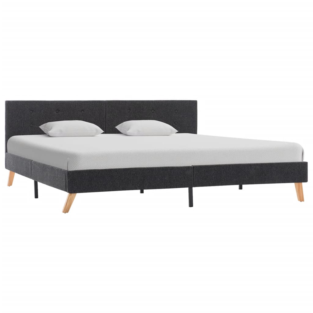 Bed Frame Grey Fabric 183x203 cm King