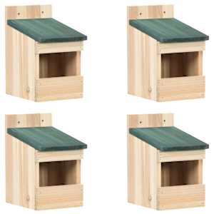 Ptačí budky 4 ks 12 x 16 x 20 cm jedlové dřevo