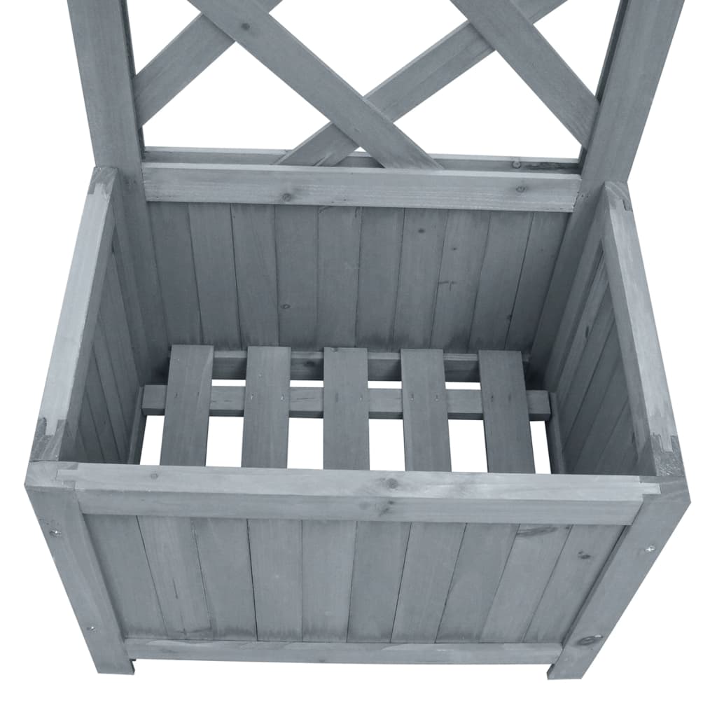 Garden Trellis Planter Outdoor Flower Box Raised Bed Solid Firwood vidaXL - Produktbild 2