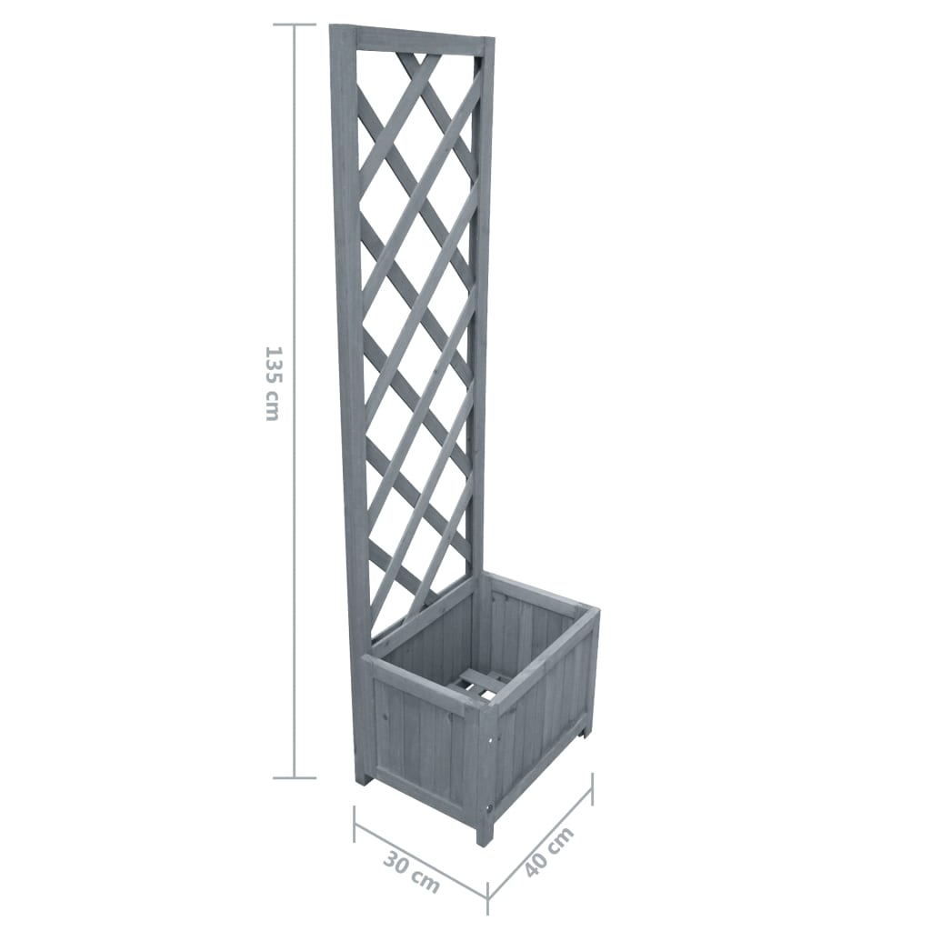 Garden Trellis Planter Outdoor Flower Box Raised Bed Solid Firwood vidaXL - Produktbild 1
