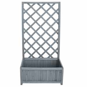 vidaXL Blomsterkasse med espalier 30x70x135 cm heltre gran