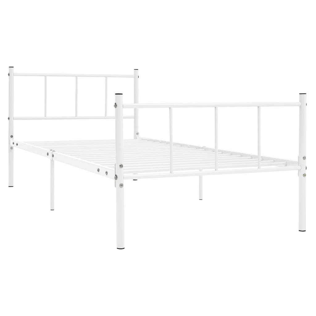 

vidaXL Bedframe metaal wit 90x200 cm