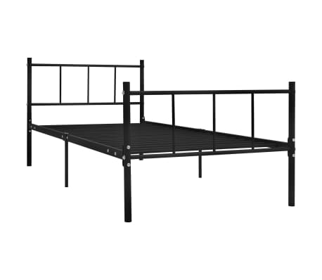 vidaXL Bedframe metaal zwart 90x200 cm