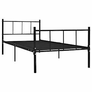 vidaXL Bedframe metaal zwart 90x200 cm
